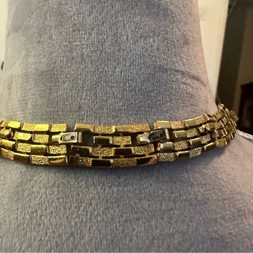1950-60s Alfred Philippe Crown Trifari Art Deco Gold-Tone Cascade Chain Necklace - Picture 7 of 9